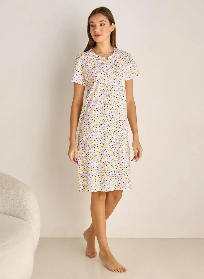 سبلاش فيڤ Printed Sleepshirt with Short Sleeves